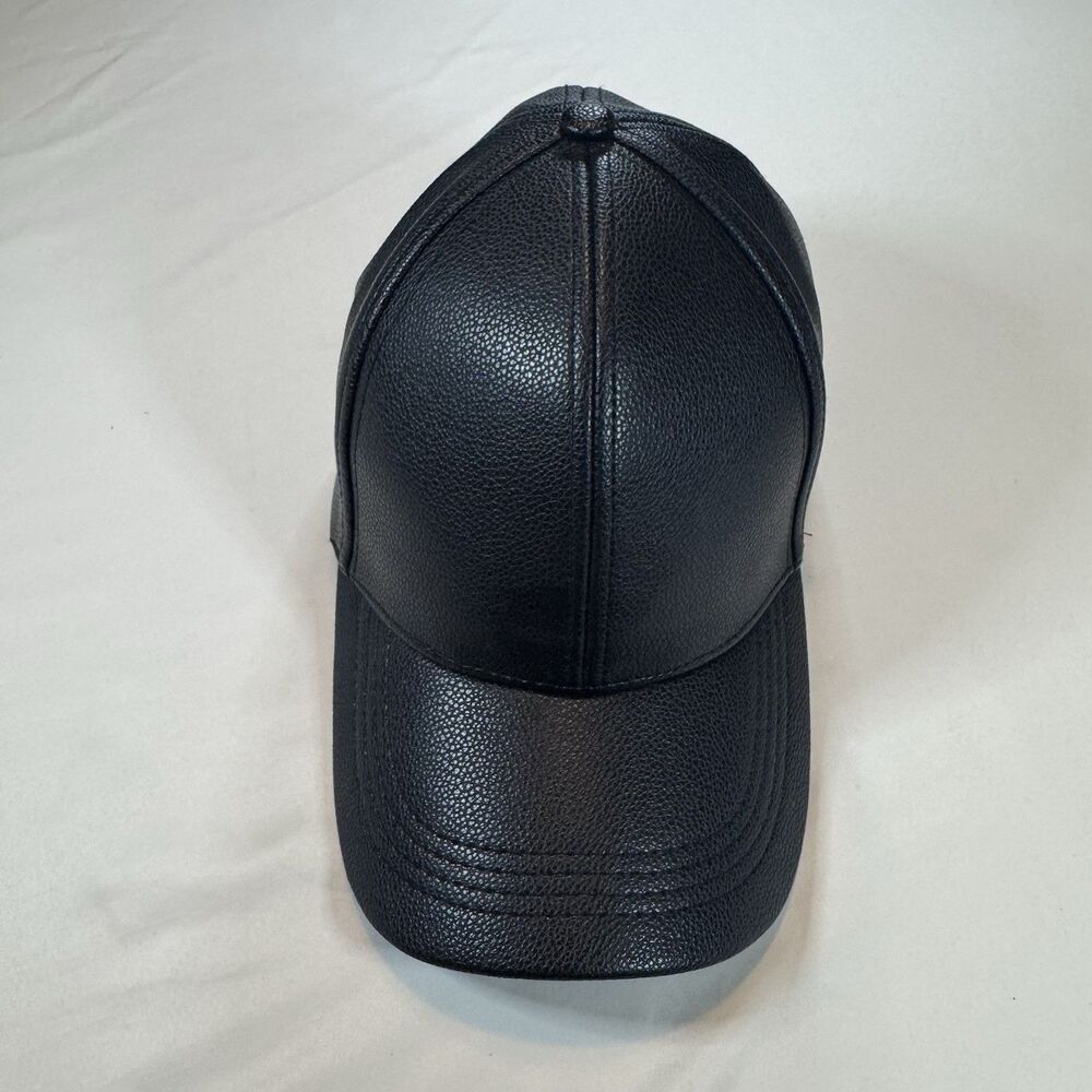 Torrid Black Faux Leather Baseball Cap Adjustable Strapback Vegan Leather